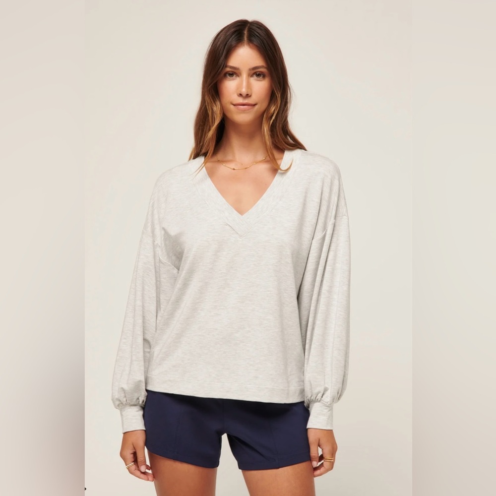 Travis Mathew Light Pink Cloud Terry V-Neck Tee